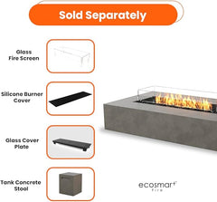 Eco Smart | Wharf 65 Fire Pit Table | Natural Color | Stainless Steel Gas Burner | Elegant Curved Design with Versatile Wide Lip | Complements Any Decor and Setting