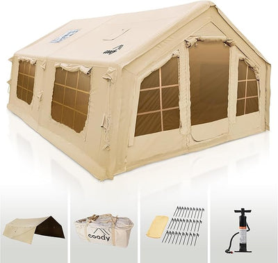 pump up tents Rbm outdoots Koala Coody Inflatable Tents for Camping with Stove Jack, – Homestead Living Essentials
