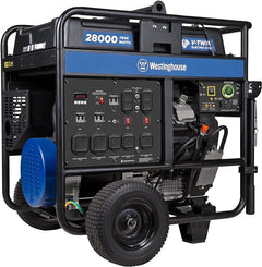 Westinghouse 28000 Peak Watt Home Backup Portable Generator, Remote Electric Start with Auto Choke, Transfer Switch Ready 30A & 50A Outlets, Gas Powered, CO Sensor,Blue