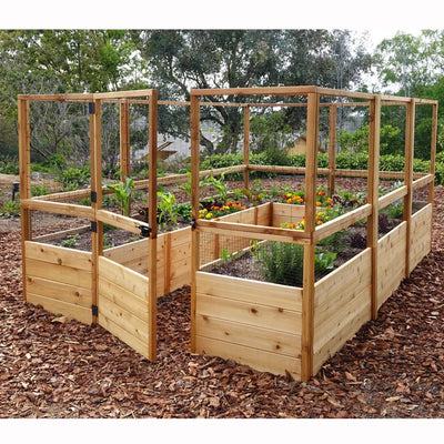 8 ft. w x 8 ft. D Cedar Garden in a Box with Deer Fence