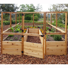 8 ft. w x 8 ft. D Cedar Garden in a Box with Deer Fence