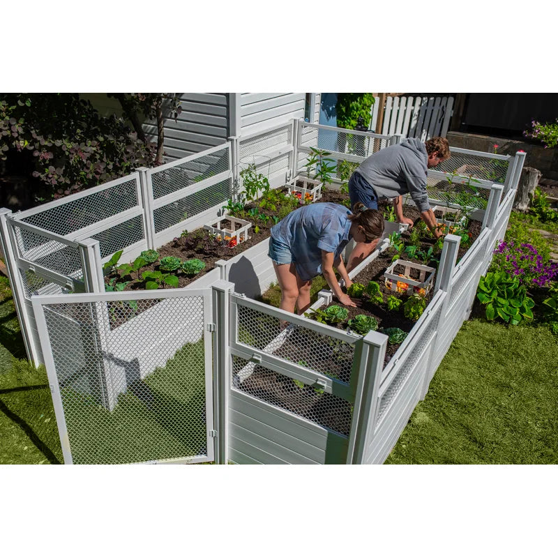 8 ft x 12 ft Keyhole Composting Vinyl Raised Garden Bed