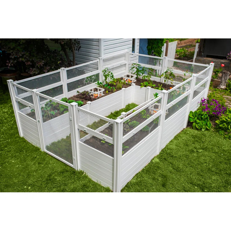 8 ft x 12 ft Keyhole Composting Vinyl Raised Garden Bed